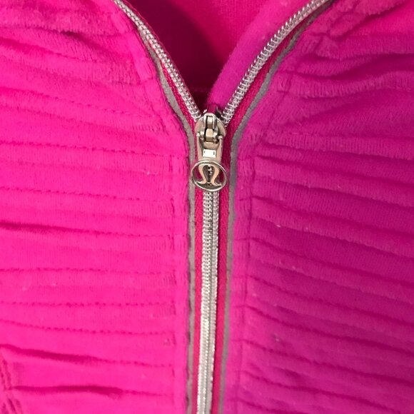 Lululemon fuchsia 1/4 zip athletic long sleeve, 6 - Picture 6 of 11